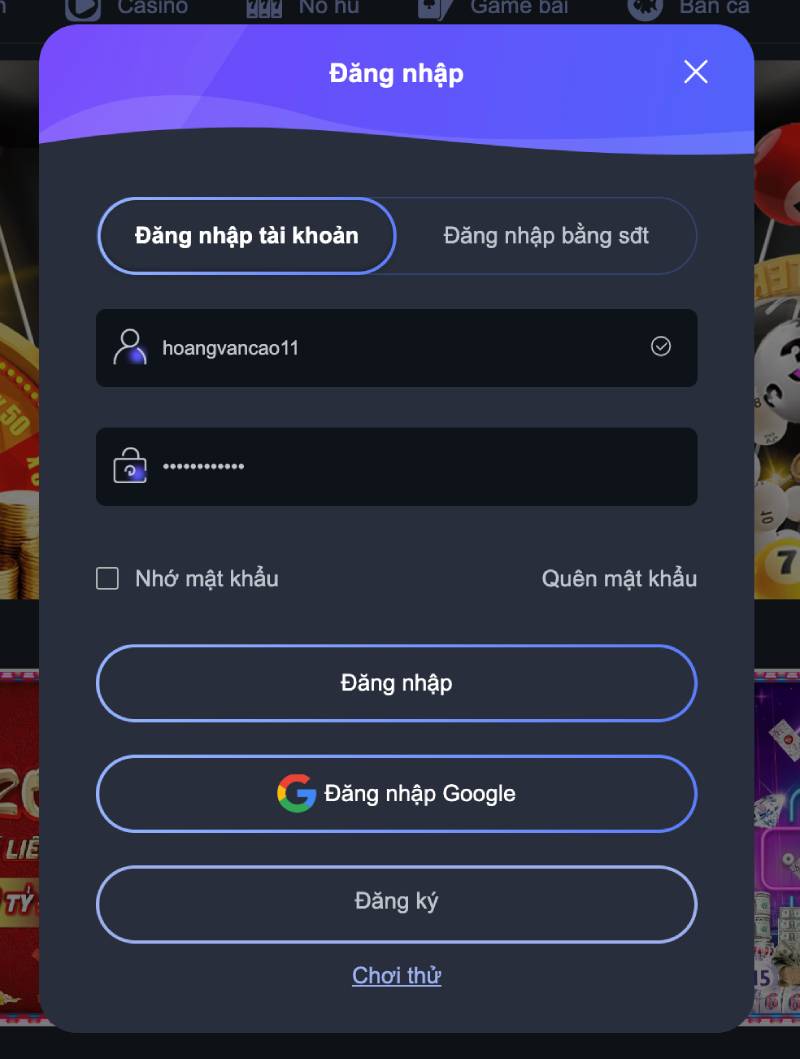 S666 - link S666 không thể truy cập - đăng nhập S666 tại đây 13 Bước 3: Cung cấp thông tin Login